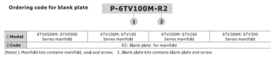 P-6TV100M-R2 AIRTAC BLANK PLATE, AIRTAC 6TV1 SERIES